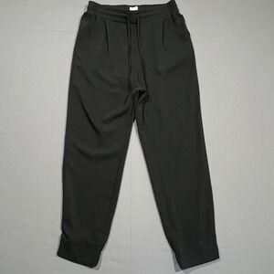 Melloday Joggers Pleated Front Drawstring Elastic Minimalist Black Women's Large